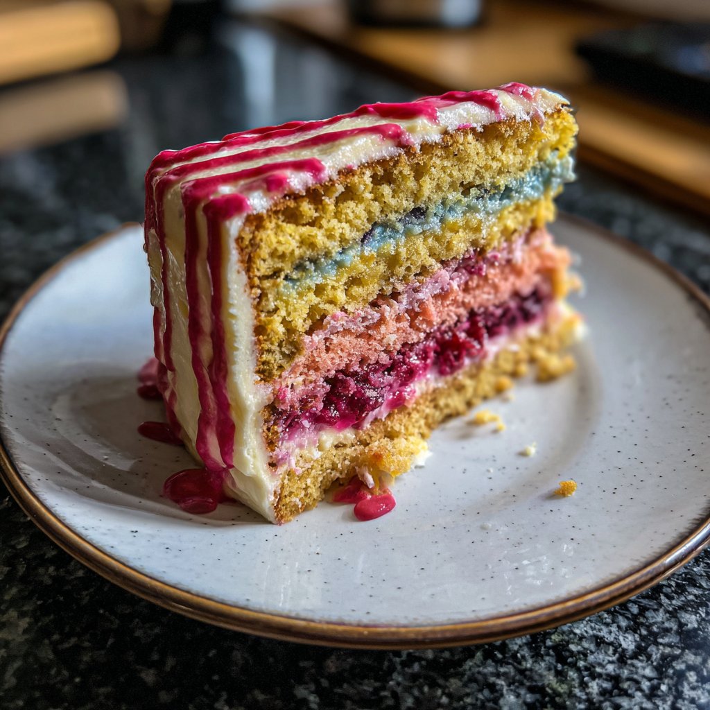 Geburtstagskuchen mit Beerenfüllung