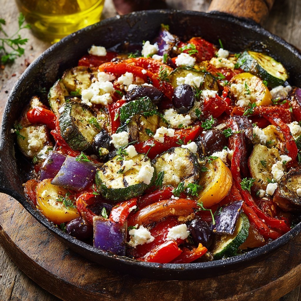 Gesund & Leicht Mediterrane Gemüsepfanne mit Feta
