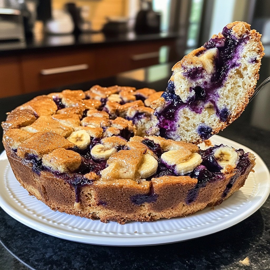 Bananenbrot mit Blaubeeren
