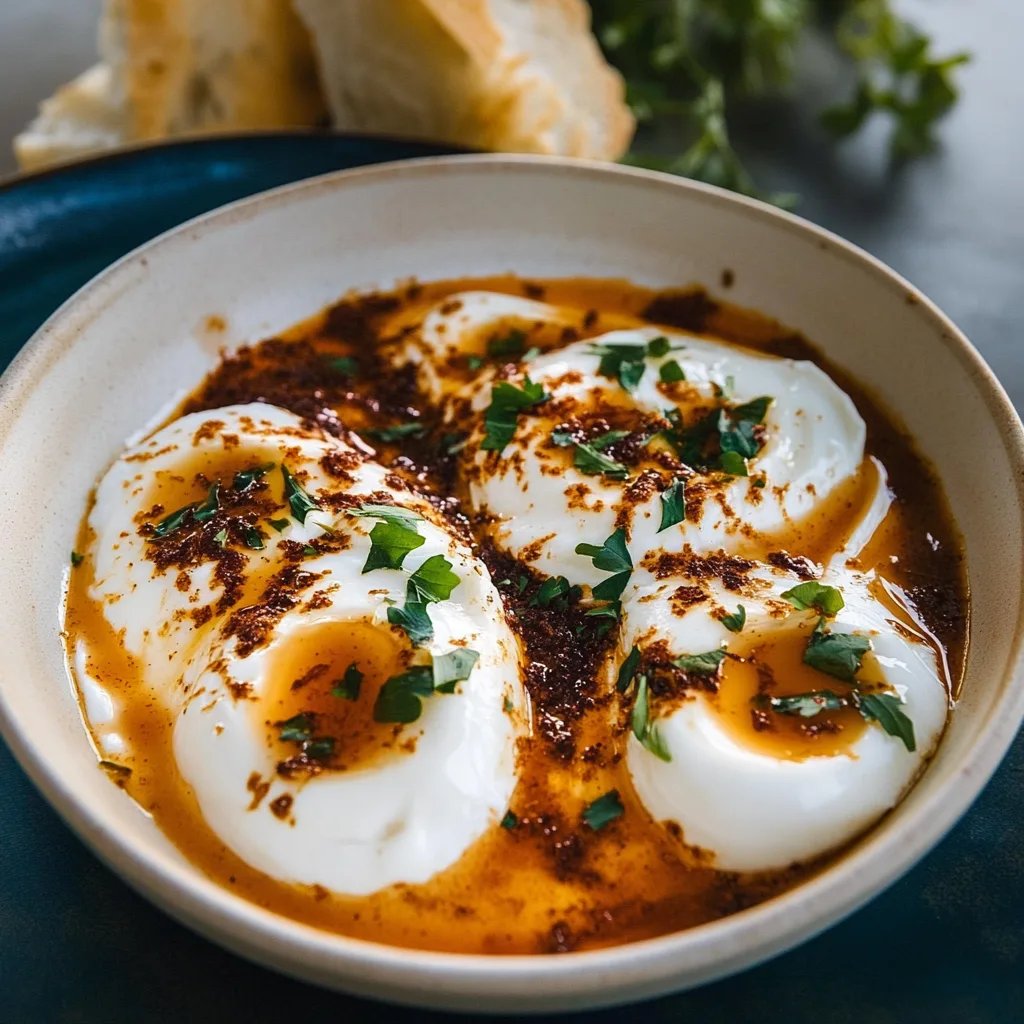 Türkische Eier Cilbir