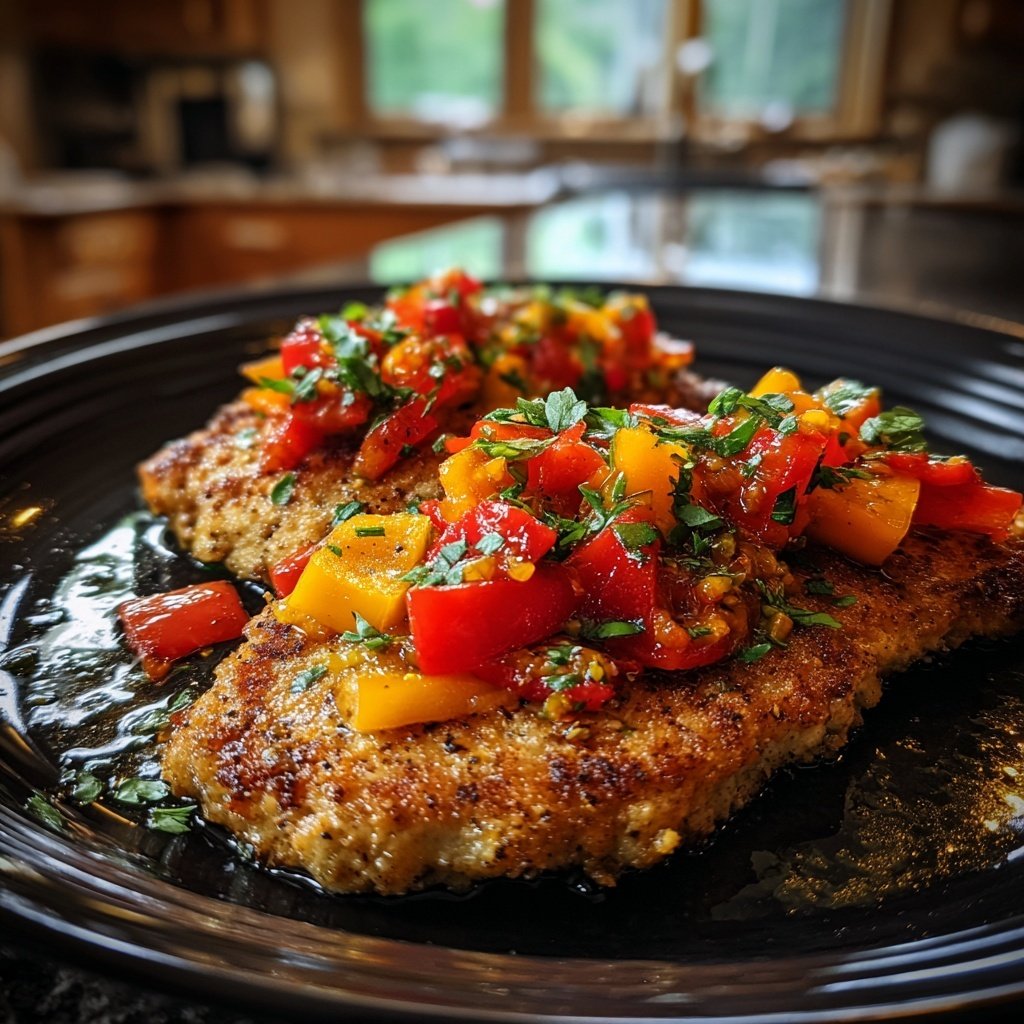 Gegrilltes Putenschnitzel Mit Paprika