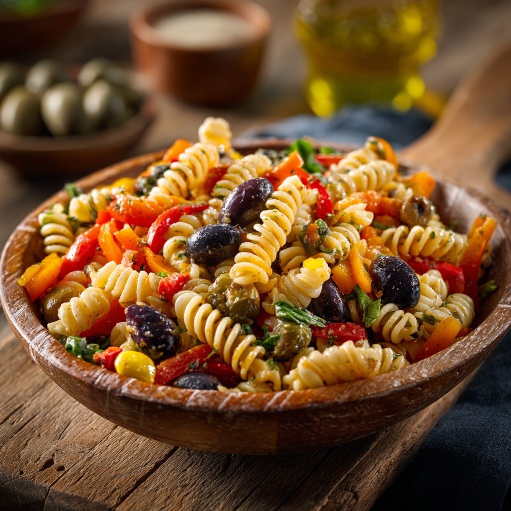 Mediterraner Nudelsalat Mit Kapern