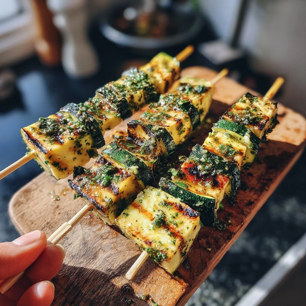 Grill Beilagen Mit Zucchini Halloumi Spießen