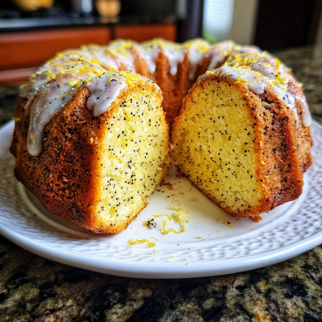 Zitronenkuchen mit Mohn