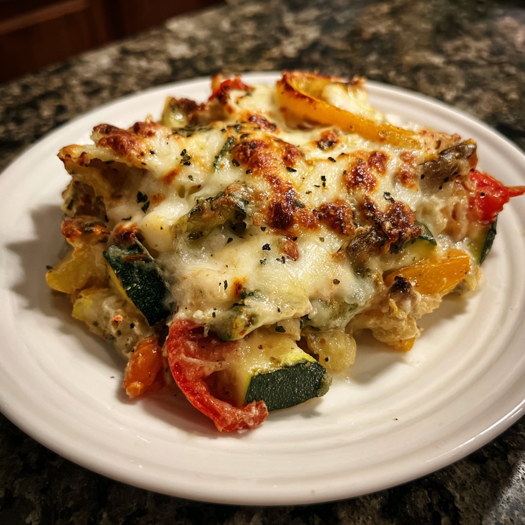 Abendessen mit Gemüseauflauf