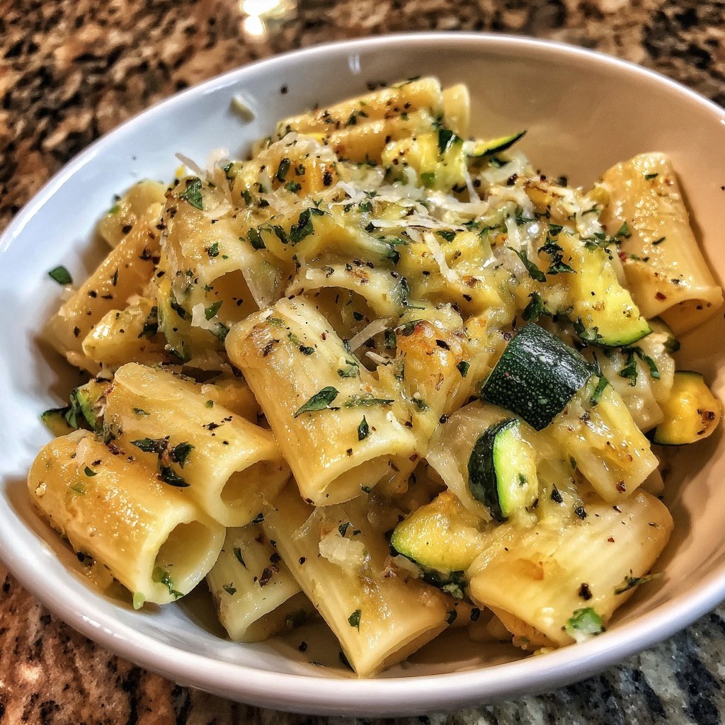 Rigatoni mit Zucchini und Kräutern
