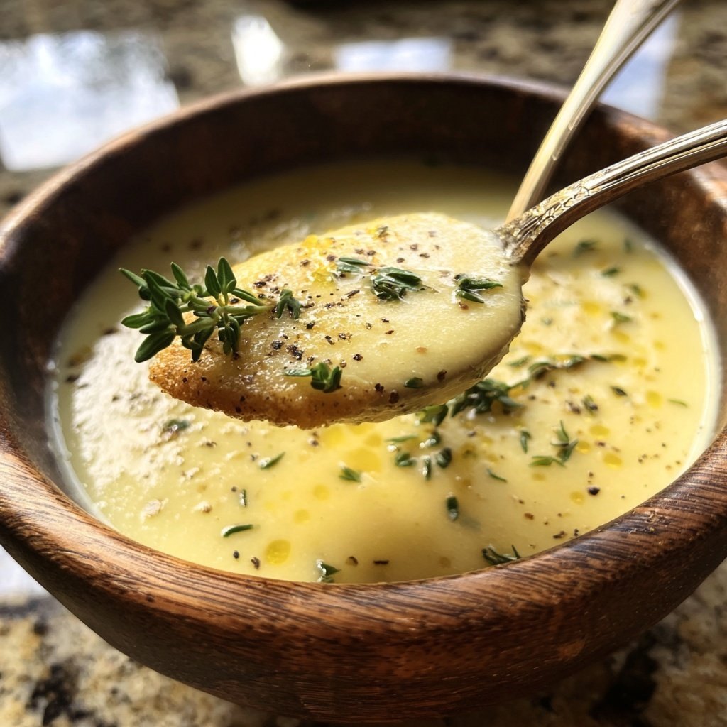 Cremige Blumenkohlsuppe mit Zitronenthymian