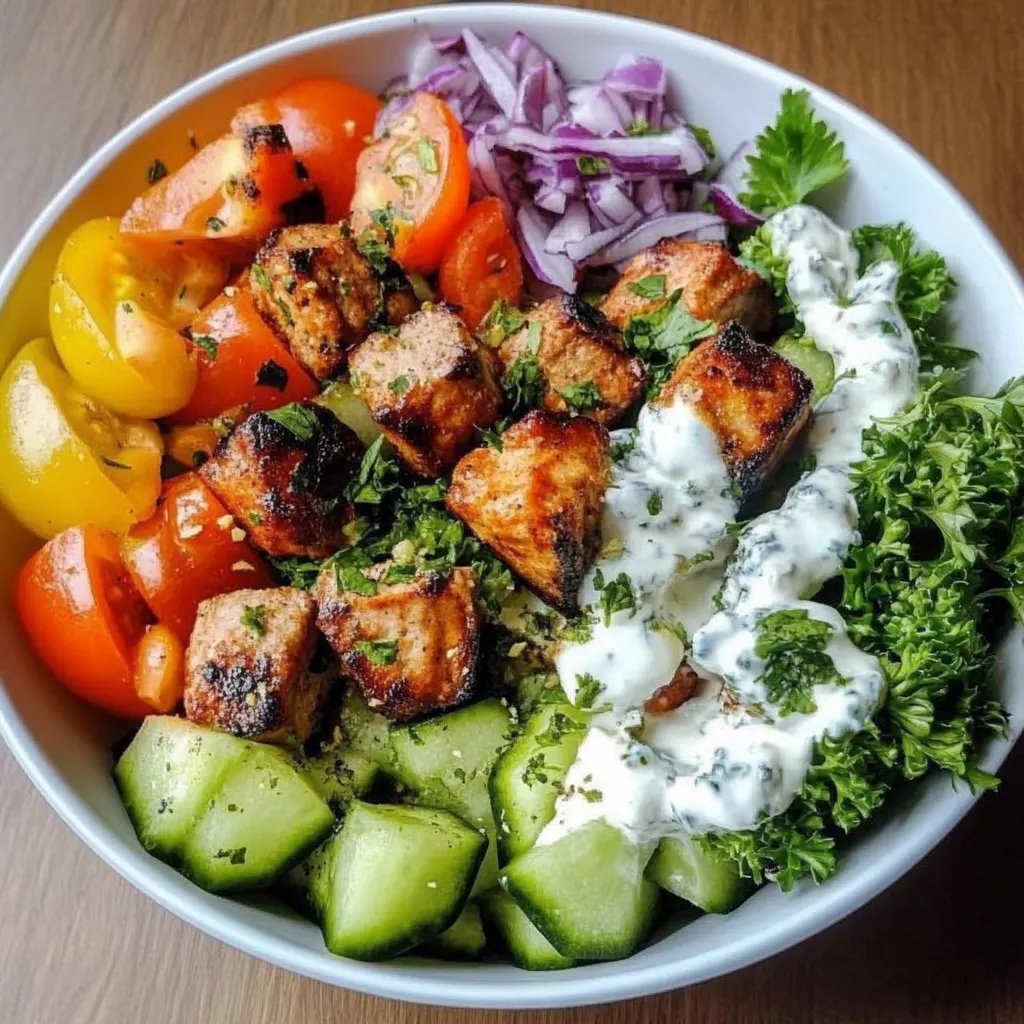 Kebab-Bowl mit hohem Eiweißgehalt