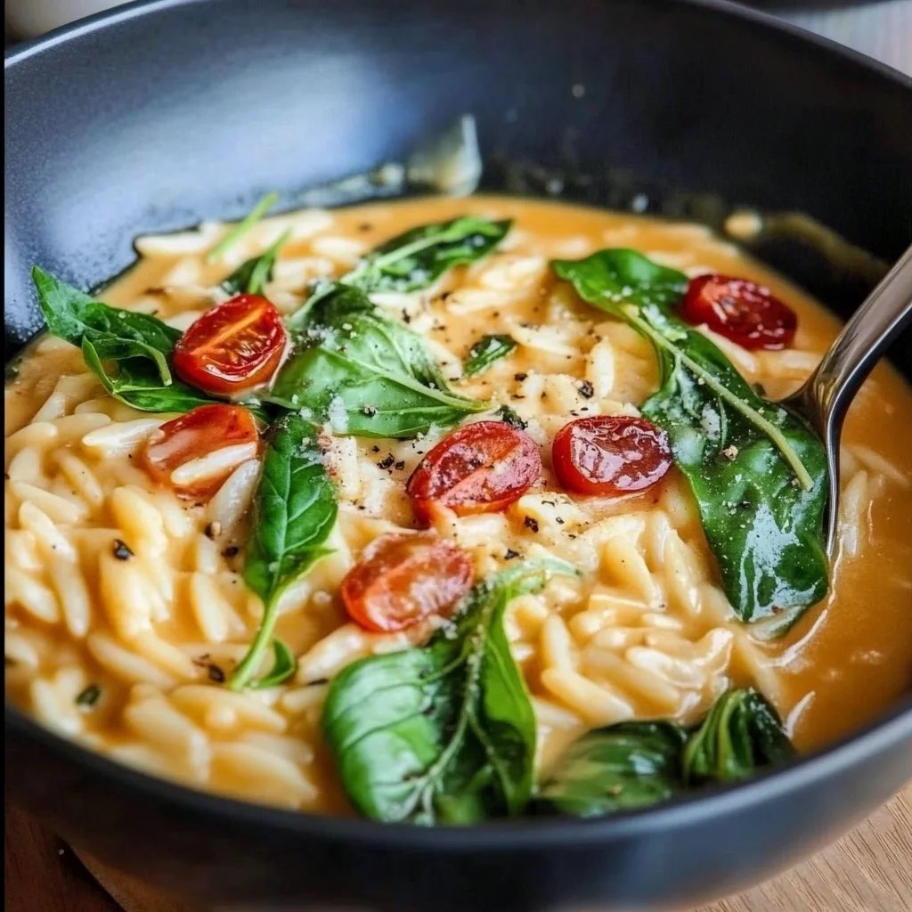 Cremiges Orzotto mit Babyspinat