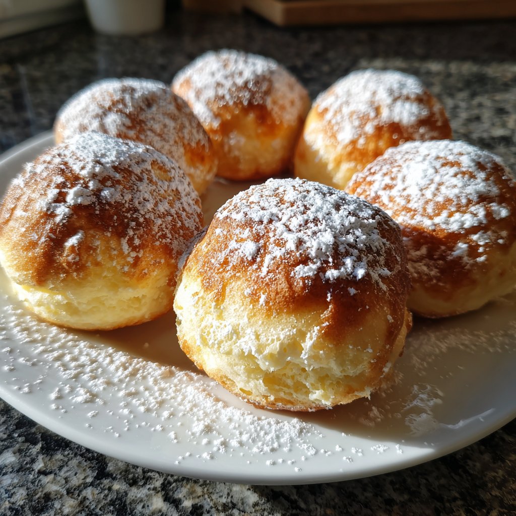 Quarkbällchen aus dem Backofen goldbraun