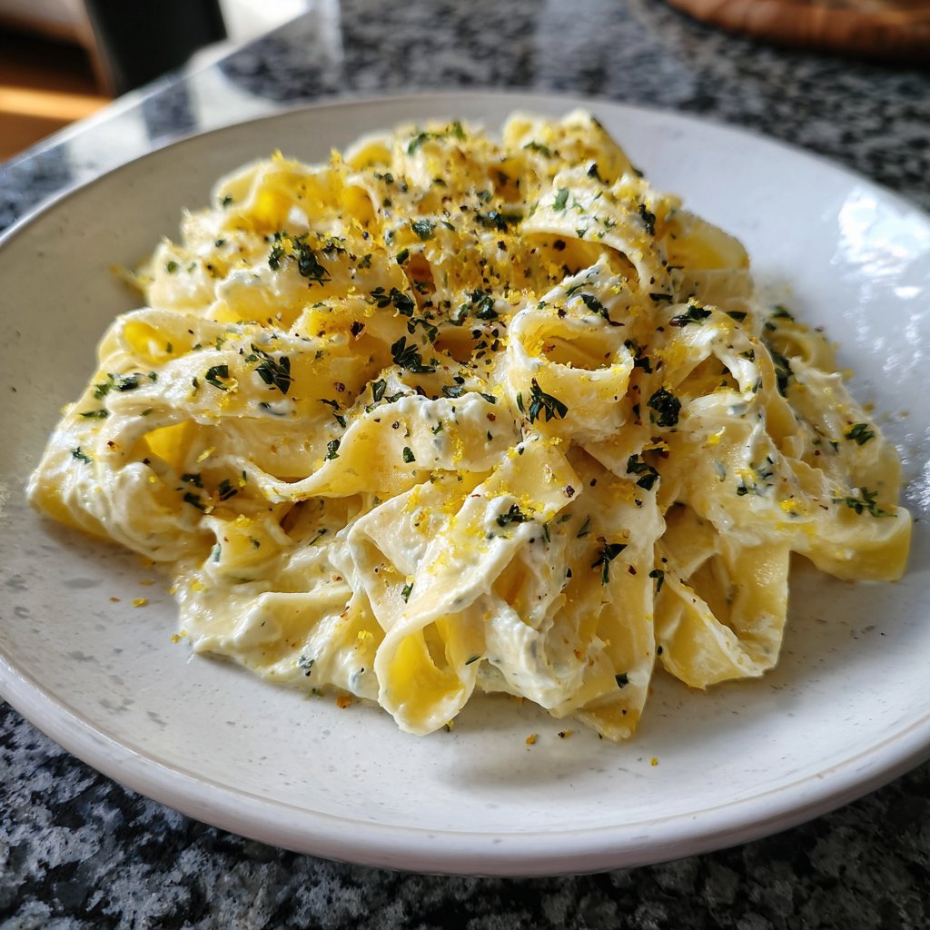 Tagliatelle mit Ricotta und Zitrone