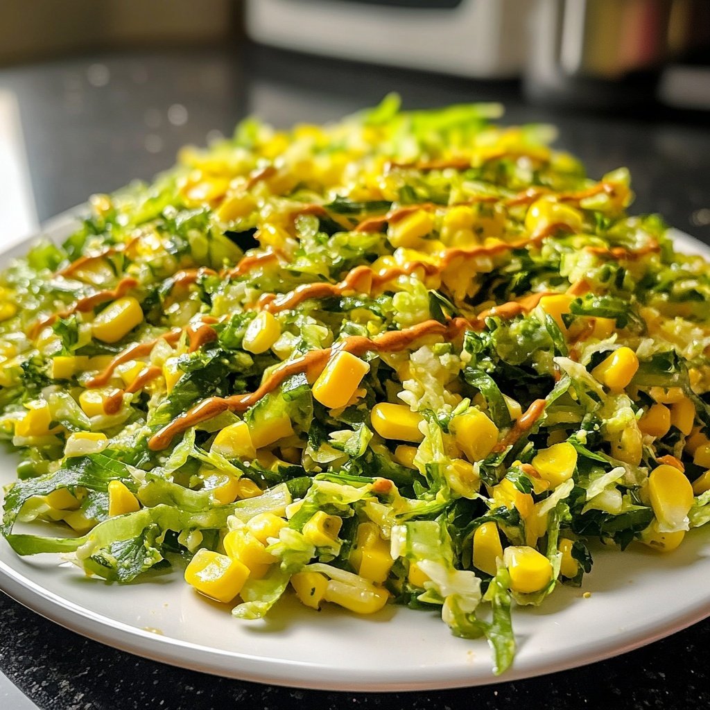 Chinakohl-Salat mit Mais und Honig-Senf-Dressing